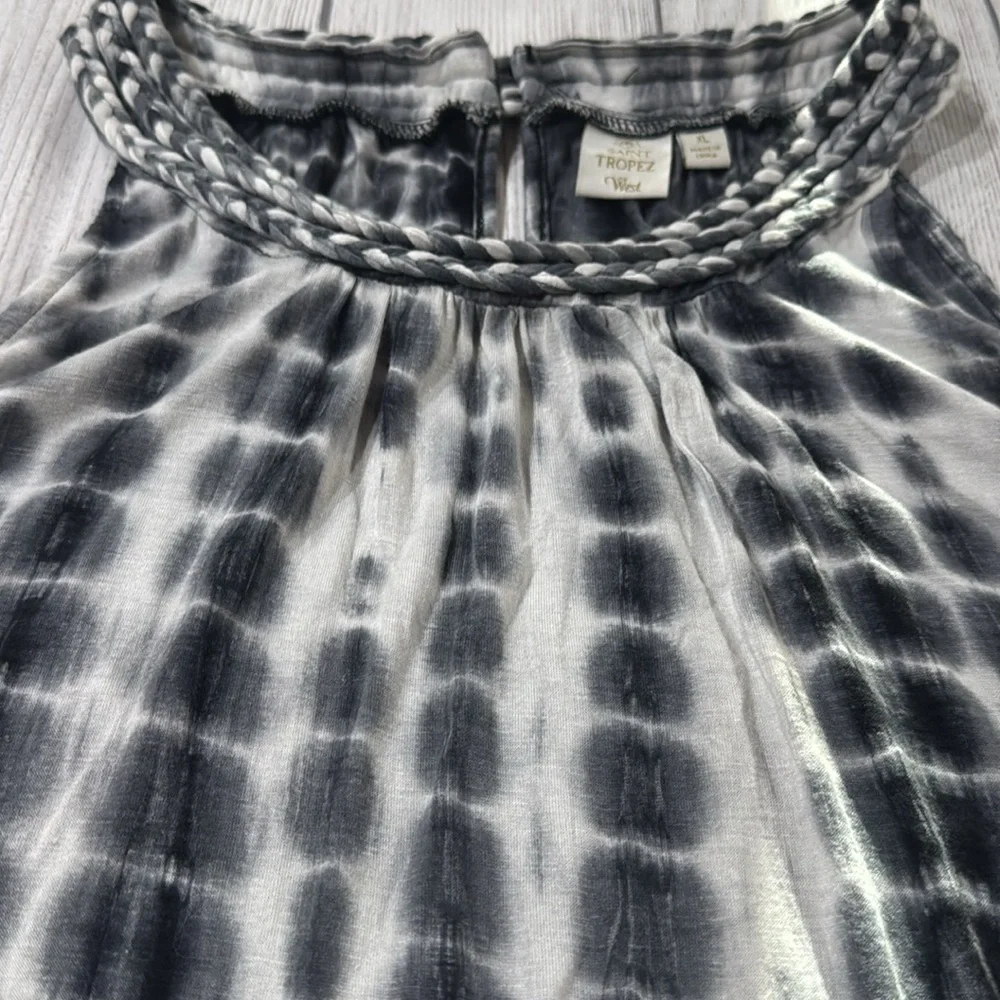 Saint Tropez West Black and White Sleeveless Tank